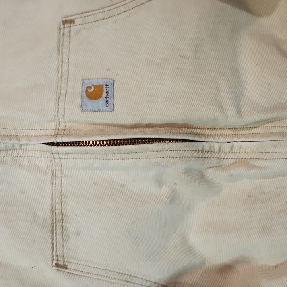 Vintage Faded Brown Hooded Carhartt Zip Front Chore Jacket - Picture 2 of 10